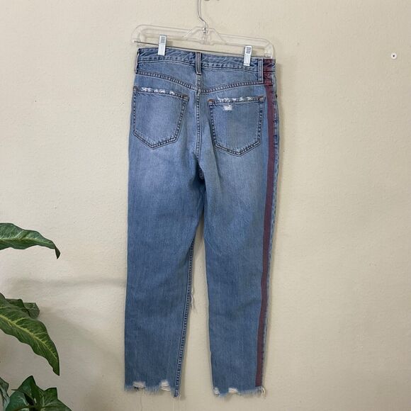 Abercrombie Annie Jeans Womens 2/26 distressed Girlfriend High Rise Side stripe - Picture 2 of 13